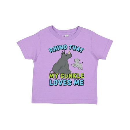 

Inktastic Rhino That My Gunkle Loves Me with Cute Rhinos Gift Toddler Boy or Toddler Girl T-Shirt