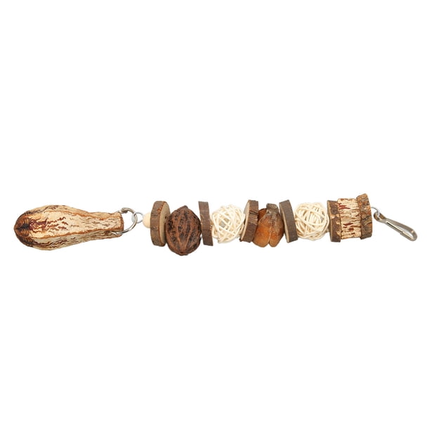 Juguete Para Masticar Loros, Bolas De Ratán De Madera Natural, Nueces, Juguete Para Morder Pájaros Con Gancho De Acero Inoxidable