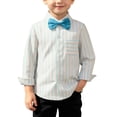 thumbnail image 3 of Liweisiy Striped Shirts For Boys And Girls Lapel Collar Button Down Long Sleeve Soft Tops Fall Printed Casual Classic Shirts Multicolor 4-5 Years, 3 of 10