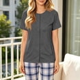 thumbnail image 5 of Women’s Mastectomy Shirt with Drain Pockets Short Sleeve Post Surgery Shirt Hook and Loop Port Access Top Dark Gray 3XL, 5 of 7