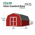 thumbnail image 4 of Little Cottage Co. 12x18 Value Gambrel Barn with 4 ft. Sidewalls, Outdoor Wood Storage Shed Do-It-Yourself Precut Kit, 4 of 13