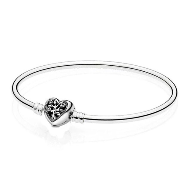 Pulsera Alas De Árbol Genealógico En Forma De Corazón De Ángeles (Plateado Plata S925) + Bolsa De Terciopelo Gao Jiahui unisex