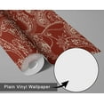 thumbnail image 6 of S4Sassy Paisley Floral Wallpaper - Asian Style Wall Covering, 25" X 240" Self-Adhesive Vinyl Walls Paper, Decorative Wallwrap, Easy Diy Walls Covering For Bedroom, Living Room, Living Spaces - Red, 6 of 9