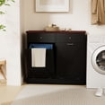 thumbnail image 4 of GETYES Tilt-Out Waste and Recycling Cabinet with Concealed Drawer, Black, 35.83 x 12.99 x 39.37 Inches, 4 of 8