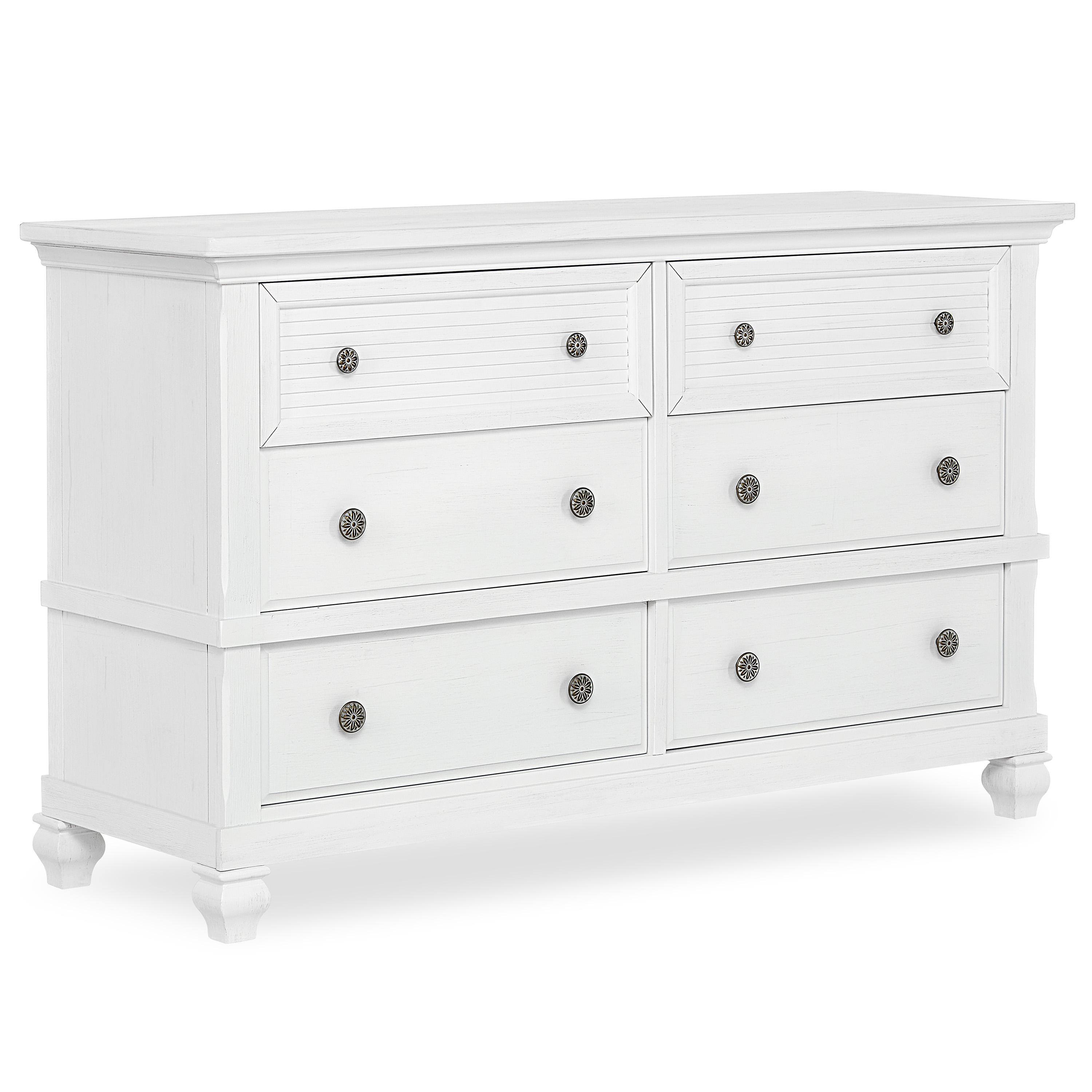 Evolur Signature Cape May Double Dresser, Weathered White