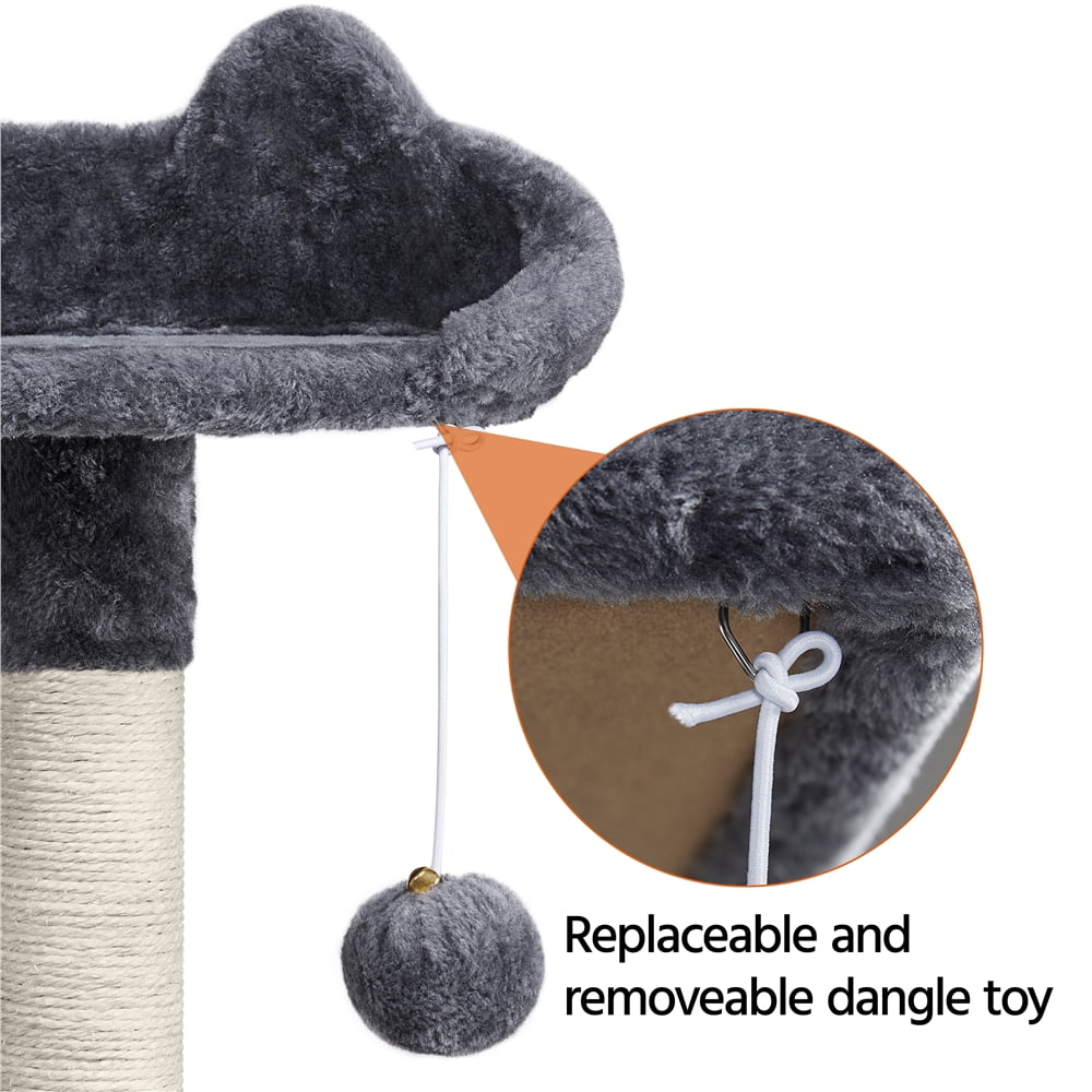 Alden Design 64.5"H Multi-level Cat Tree Tower with Condos and Perches, Dark Gray