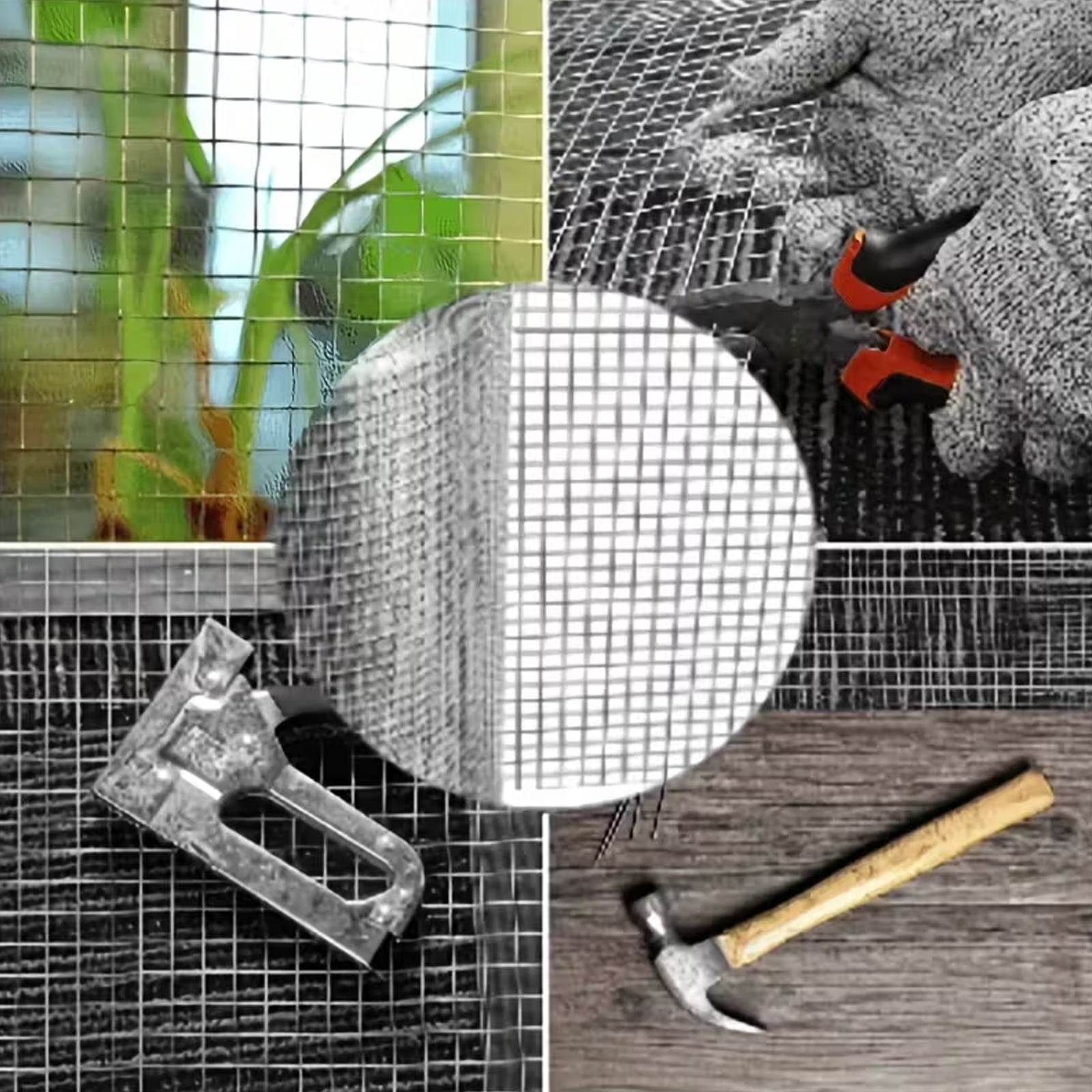 JAMCORAX 16in x 33ft Hardware Cloth,1/2 inch Galvanized Wire Mesh Roll,Barbed Wire Fences for Chicken Coop,Garden Fencing and Poultry Enclosures