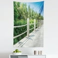 thumbnail image 1 of Beach Pathway Tapestry, Walkway with Marble Balustrade in Yangjiang Hailing Island China, Fabric Wall Hanging Decor for Bedroom Living Room Dorm, 5 Sizes, Blue Green Off White, by Ambesonne, 1 of 1