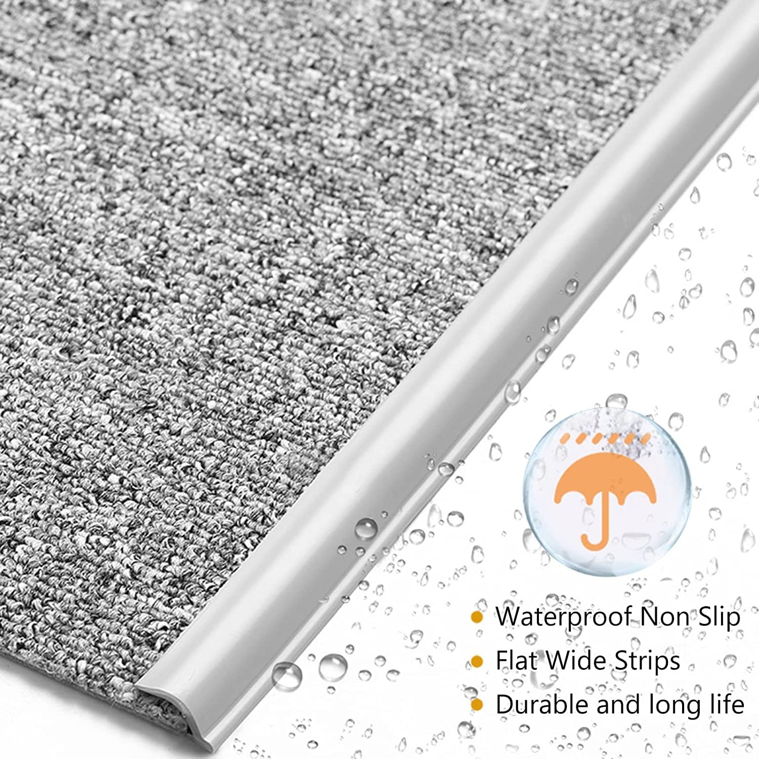 Carpet Edge Binding Trim, Self Adhesive Grey Floor Transition Strip/Rugs Edging Bar for Indoor Doormat Protect, Flexible PVC Seal Molding Robot Vacuum Cleaner (700cm (23ft)) - 700cm (23ft)