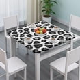 thumbnail image 3 of Black Leopard Pattern Square Fitted Tablecloth with Elastic Edge,Square Table Cover,Washable Elastic Table Cover for Home Kitchen Party Decor 36"x36", 3 of 6