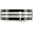 thumbnail image 3 of Chisel Stainless Steel Brushed and Polished Black IP-plated 8.2mm Band - Ring Size 11.0, 3 of 7