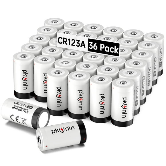 Batería PKUNIN CR123A, 3 V, litio, 1500 mAh, paquete de 36