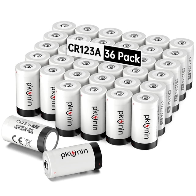 Batería PKUNIN CR123A, 3 V, litio, 1500 mAh, paquete de 36