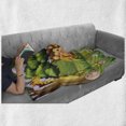 thumbnail image 6 of Zoo Soft Flannel Fleece Throw Blanket, Animals in the Forest Cartoon Illustration Safari Jungle Ecosystem Greenery, Cozy Plush for Indoor and Outdoor Use, 50" x 70", Multicolor, by Ambesonne, 6 of 6