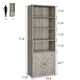 thumbnail image 4 of ChaoLink Librero con puertas, estantería industrial para exhibición y almacenamiento, estantes de estilo granja con 6 niveles para dormitorio, sala y oficina, 4 of 8