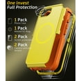 thumbnail image 7 of Diverbox for iPhone 16e 17e Case [Compatible with MagSafe] [Shockproof] [Dropproof] [with Screen Protector ] Heavy Duty Protection Phone Case Cover for Apple iPhone 16e 17e 6.1 inch(Yellow), 7 of 7