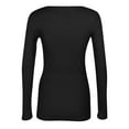 thumbnail image 6 of Inglocry Long Sleeve Thermal Shirt for Women Fleece Slim Fit Tops Crewneck Basic T-Shirts with Thumb Holes Fall Fashion 2026 Black XL, 6 of 8