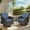 Brown Full-Weave Rattan(Blue), variant on 3 Piece Patio Furniture Set, 2 Outdoor Swivel Rocking Chairs with Side Table, Thick Cushions Wicker Glider Chairs, All-Weather Gray Rattan Bistro Set for Porch, Deck, Pool (Blue)