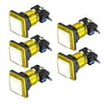 thumbnail image 4 of Uxcell Juego Botón Pulsador Cuadrado 12V LED Iluminado Interruptor de Botón con Microinterruptor para Videojuegos Arcade Blanco Amarillo 5pcs, 4 of 5