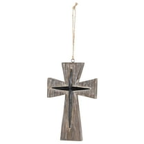 Dicksons Star Cross On Cross with Jute Rope, Brown 5.25 x 3.25 Inch Resin Wall Art Plaque