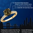 thumbnail image 2 of Gem Stone King 10K Yellow Gold Brown Smoky Quartz and Lab Grown Diamond Engagement Ring for Women | 2.00 Cttw | Round Checkerboard 8MM | Gemstone Birthstone | Size 5, 2 of 6
