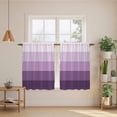 thumbnail image 3 of Purple Ombre Tier Curtains, Modern Abstract Art Farmhouse Striped Light Filtering Kitchen Curtains, 2Pcs Rod Pocket Half Window Treatments Panels for Sink Cafe Cabinet Basement 27.5x45 Inches, 3 of 9