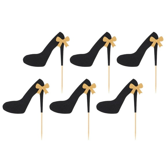 Birthday Cake Toppers for Girls - Black Acrylic and Wood Decorations, Wedding, Party, and Celebration Favor Accessories