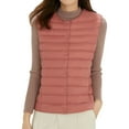 thumbnail image 2 of Baberdicy Lady Cotton Women's Collarless Down Wear Vest V Neck Light Light Down Jacket Warm Coat Plus Size Vest Puffer Vest Red 1, 2 of 6