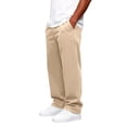 thumbnail image 2 of Men's Solid Color Sweatpants Loose Fit Casual Lounge Pants with Side Pockets L, 2 of 8