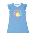 thumbnail image 6 of GaThRRgYP Kids Flower Dresses for Baby Girls,Toddler Girls Dress Summer Ruffle Sleeve Sundress Outfit for Kids 4-14T Blue 4 Years, 6 of 7