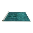 thumbnail image 2 of Ahgly Company Machine Washable Indoor Rectangle Oriental Turquoise Blue Industrial Area Rugs, 7' x 9', 2 of 4