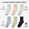thumbnail image 2 of 6 Pairs Women Ruffle Crew Socks, Cute Frilly Cotton Casual Ankle Dress Socks, 2 of 7