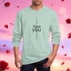 thumbnail image 1 of Ceisia Men Casual Fashion Printing Pullover T-Shirt Long Gift Sleeve Round-Neck Valentine's Day Tops, 1 of 5
