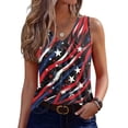 thumbnail image 3 of 250th Anniversary Tank Tops for Women 2026 - Patriotic V-Neck Sleeveless Tees - 1776-2026 USA Flag Star Print Casual Summer Blouse Navy XXL, 3 of 6