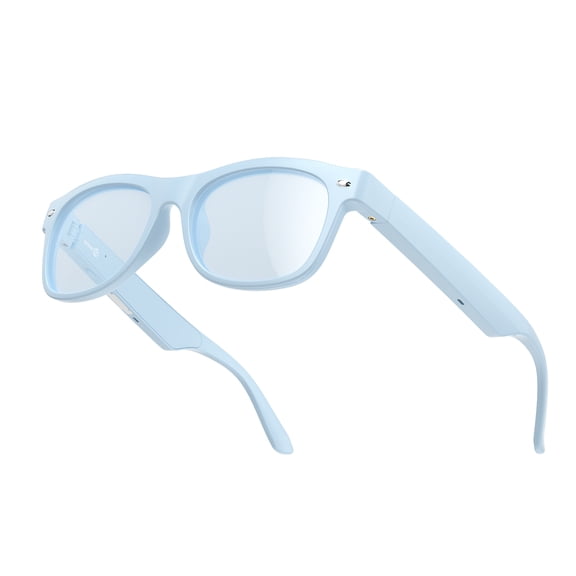 WeariQ Bluetooth Smart Glasses – Dusty Blue Audio Sunglasses – Blue Polarized Lenses, Open-Ear Speaker, 10-Hour Playtime, Hands-Free Calls, Voice Assistant