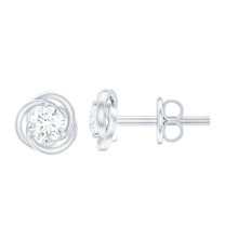 Rosec Jewels 0.25 CT Natural Diamond Stud Earrings for Women, Diamond Solitaire Earrings, April Birthstone Earrings, 18K White Gold