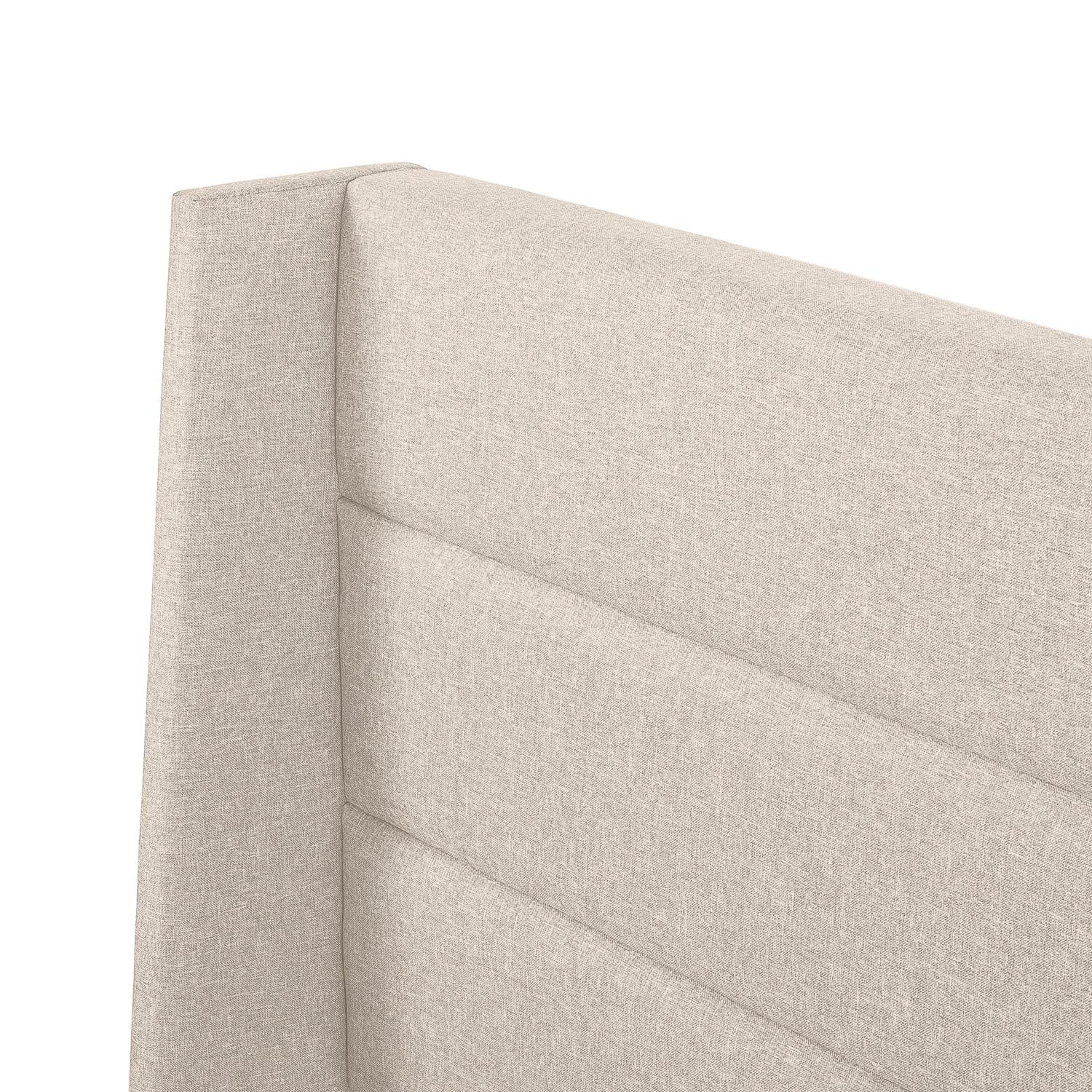 Mellow Peekaboo Upholstered Platform Bed with Wingback Headboard and Storage Bench, Beige, Queen