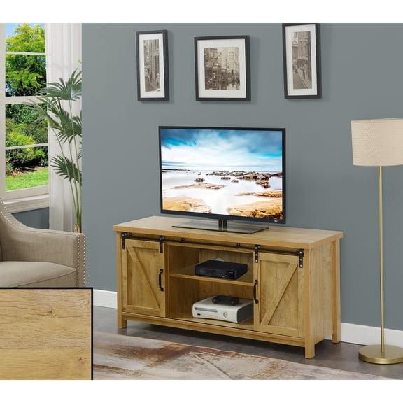 Barn Door TV Stand with Sliding Doors & Storage Rustic Entertainment Center