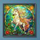 thumbnail image 1 of Cuadros Decorativos 5D bricolaje redondo completo taladro diamante pintura vidrieras caballo Kit decoración (A7433) Wdftyju embutido en tela, 1 of 7