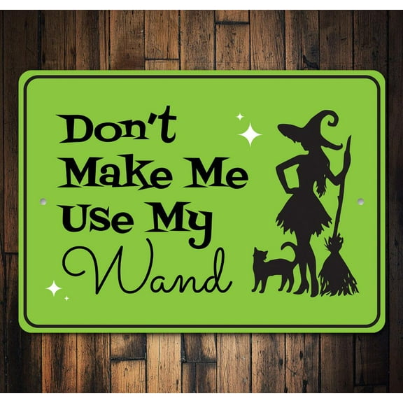 Witch Magic Wand Novelty Sign, Metal Wall Decor - 10x14 inches