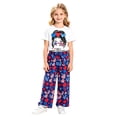 thumbnail image 4 of Toddler Kids Summer Two-Piece Outfit Girl Graphic Short Sleeve T Shirt Love Heart Print Pant Casual Clothing Set Size 12-24 Months, 4 of 9