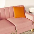 thumbnail image 4 of Miekor Furniture Luxury pink Velvet Sofa with Gold Accents - Modern 3-Seat Couch with Plush Cushions, Perfect for Living Room and Office Decor B5A0002, 4 of 9
