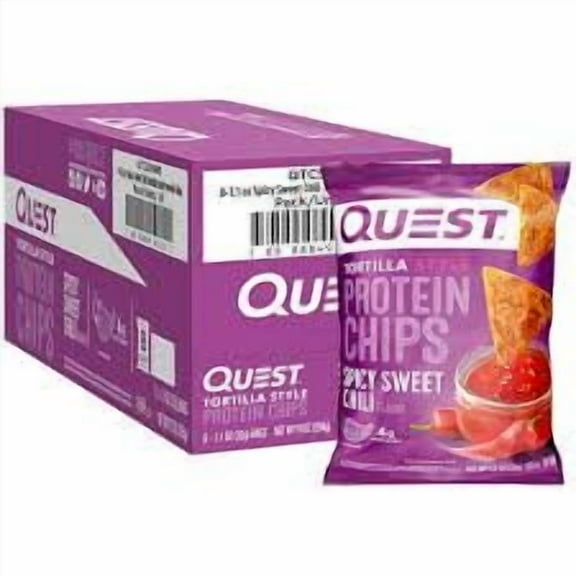 QUEST TORTILLA STYLE PROTEIN CHIPS – SPICY SWEET CHILI – 8CT × 1.1OZ BAGS MULTIPACK
