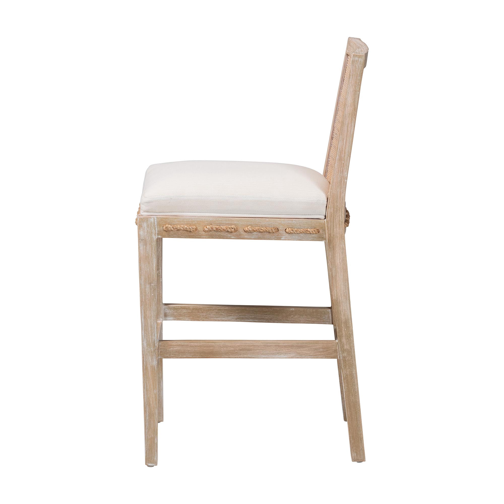 bali & pari Ashford Cottage Counter Stool, Counter Height, Whitewash Beige
