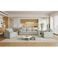 thumbnail image 3 of Cozy Upholstered Sofa Set Oversized Comfy Cloud Couch with Double Cushions Plush Sectional for Living Room Light Grey, 3 of 9