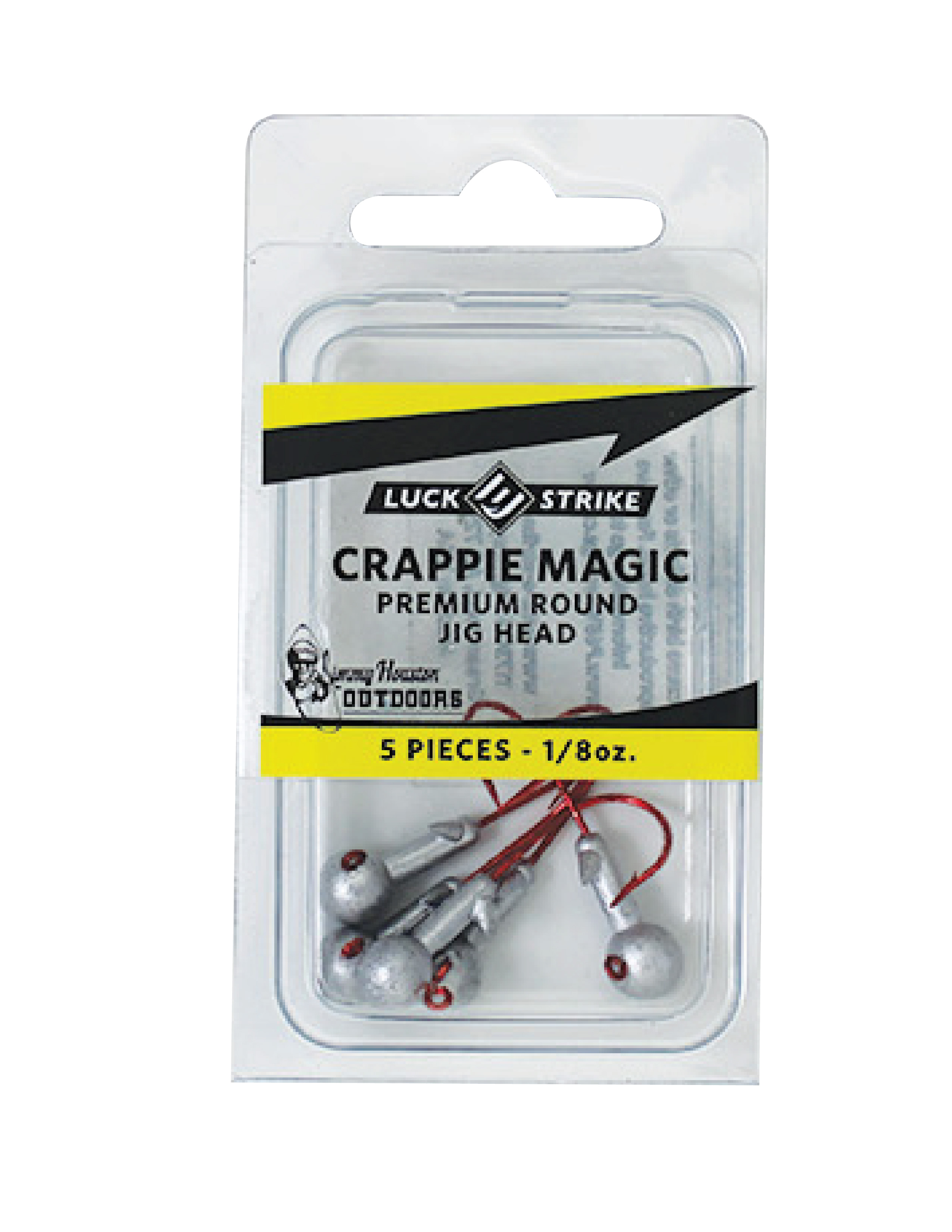 Luck E Strike, Round Jig Heads, 1/8 oz, Natural, 5 Count