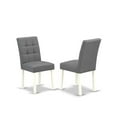 thumbnail image 3 of East West Furniture 3-Piece Dining Table Set  in Linen White/Platinum Gray, 3 of 5
