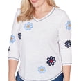 thumbnail image 4 of Alfred Dunner Womens Embellished Floral Button Top, 4 of 4