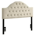 thumbnail image 2 of Zimtown Tufted Velvet Upholstered Headboard Channel, Full Size Bed Adjusted Height 46-56 inch, Cream, 2 of 20