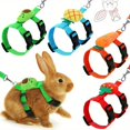 thumbnail image 6 of 4 Pcs Cute Vest Harness Rabbit Leash  Adjustable Rabbit Leash Harness Jacket Suit Small Pet Anti-breakaway Adjustable Dog Leash Small Dog Walking Leash Suitable for Daily Pet Walks, 6 of 7